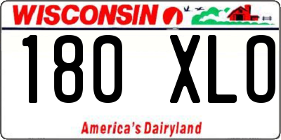 WI license plate 180XLO