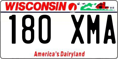 WI license plate 180XMA