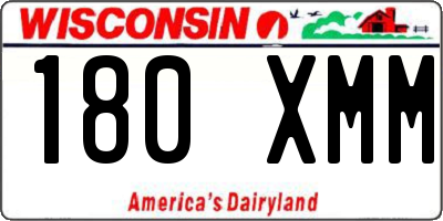 WI license plate 180XMM