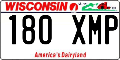 WI license plate 180XMP