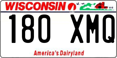 WI license plate 180XMQ