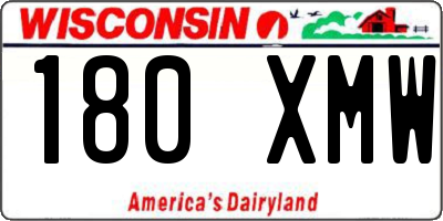 WI license plate 180XMW