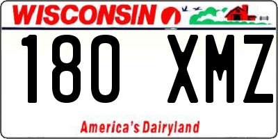 WI license plate 180XMZ