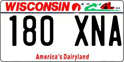 WI license plate 180XNA