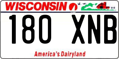 WI license plate 180XNB