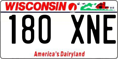 WI license plate 180XNE