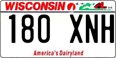 WI license plate 180XNH