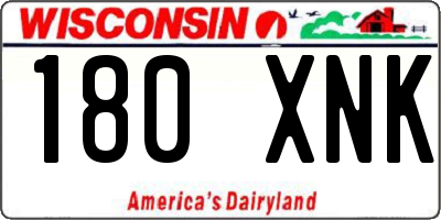 WI license plate 180XNK