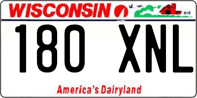 WI license plate 180XNL