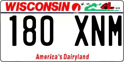 WI license plate 180XNM