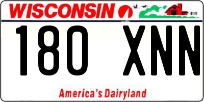 WI license plate 180XNN