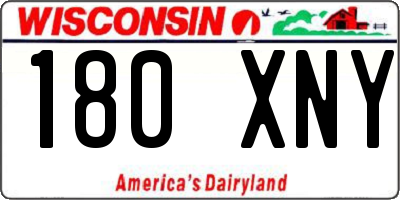 WI license plate 180XNY