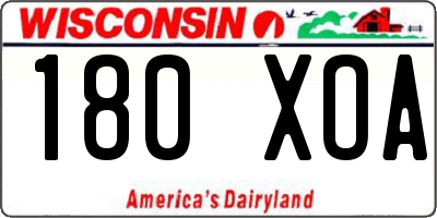 WI license plate 180XOA