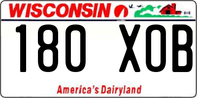 WI license plate 180XOB
