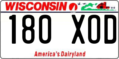 WI license plate 180XOD