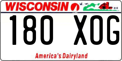 WI license plate 180XOG