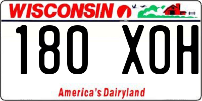WI license plate 180XOH