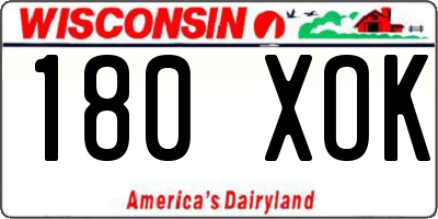 WI license plate 180XOK