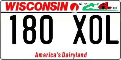 WI license plate 180XOL