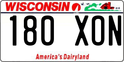 WI license plate 180XON