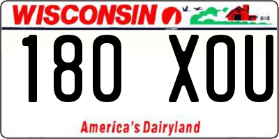 WI license plate 180XOU