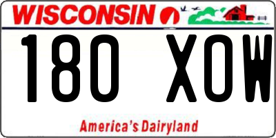 WI license plate 180XOW