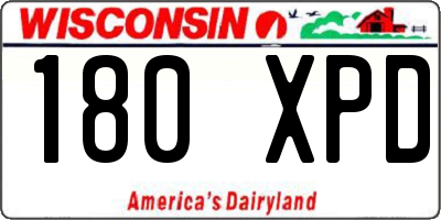 WI license plate 180XPD