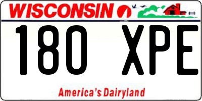 WI license plate 180XPE
