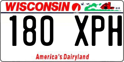 WI license plate 180XPH