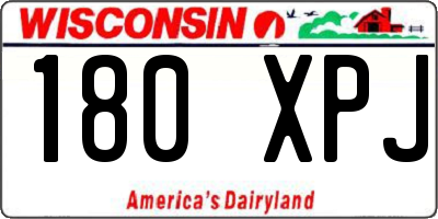 WI license plate 180XPJ