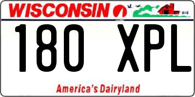 WI license plate 180XPL
