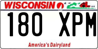 WI license plate 180XPM
