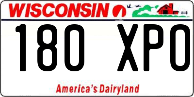 WI license plate 180XPO