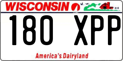 WI license plate 180XPP