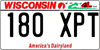 WI license plate 180XPT