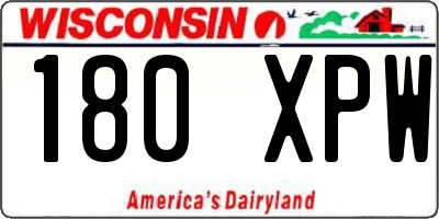 WI license plate 180XPW