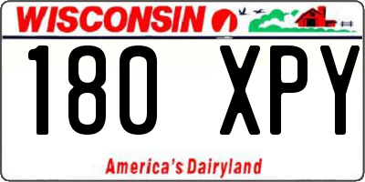 WI license plate 180XPY