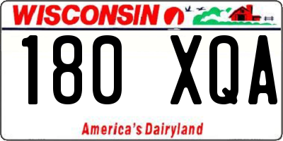 WI license plate 180XQA