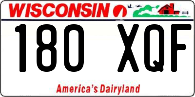 WI license plate 180XQF