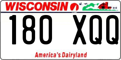 WI license plate 180XQQ