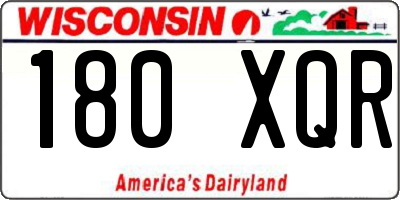 WI license plate 180XQR