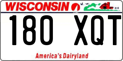 WI license plate 180XQT