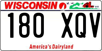 WI license plate 180XQV