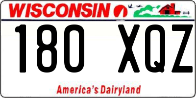 WI license plate 180XQZ