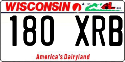 WI license plate 180XRB
