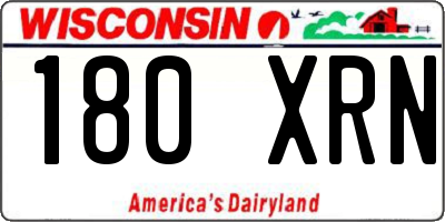 WI license plate 180XRN