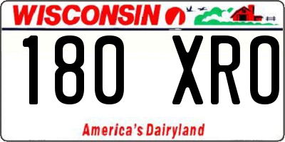 WI license plate 180XRO
