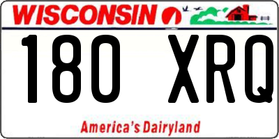 WI license plate 180XRQ