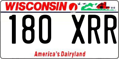 WI license plate 180XRR