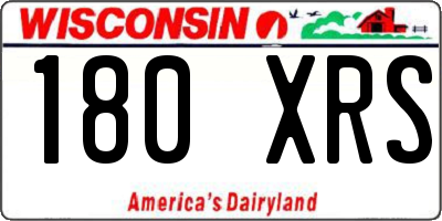 WI license plate 180XRS